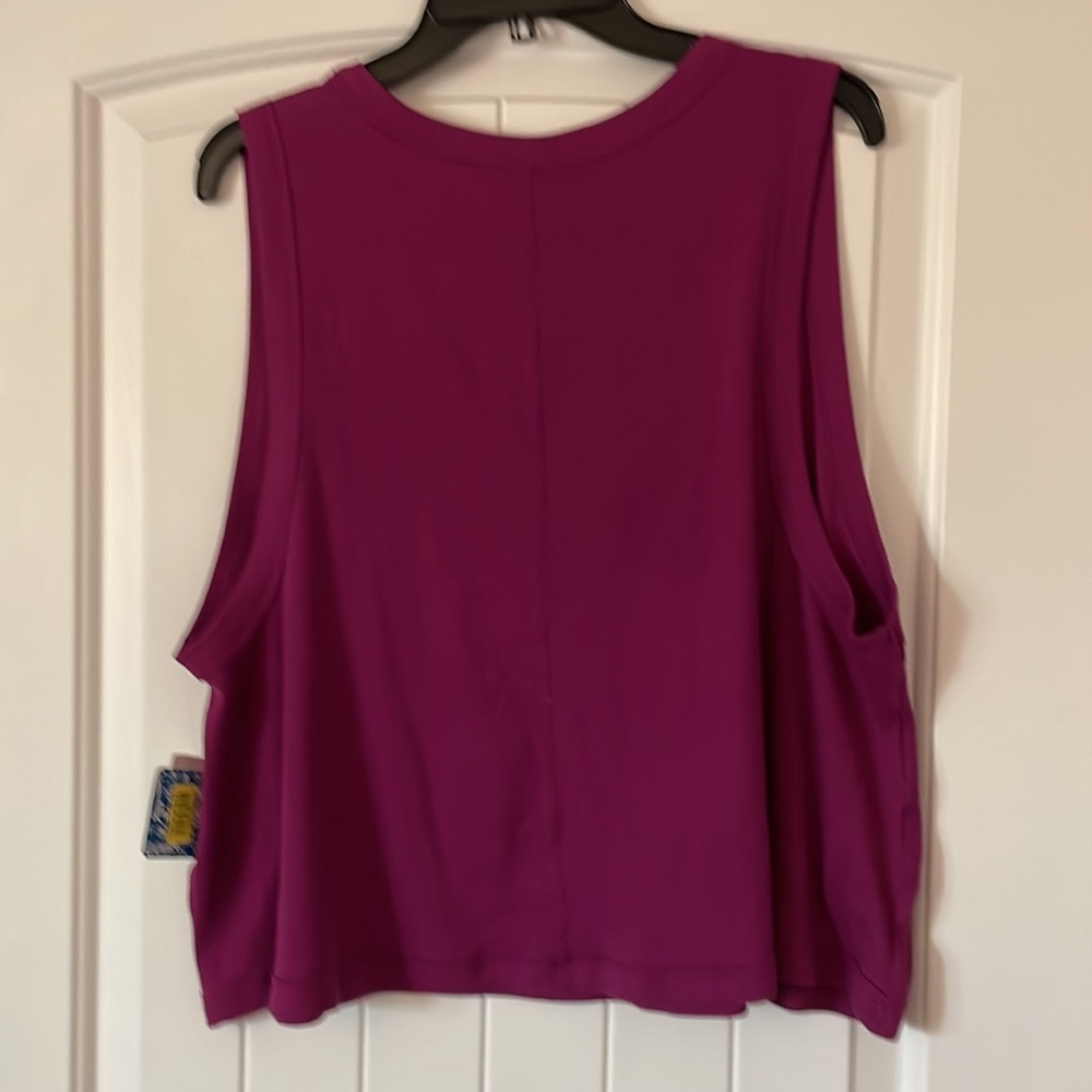 Free People Purple Magenta Baring It V-Neck Tank Top NWT - Picture 5 of 5